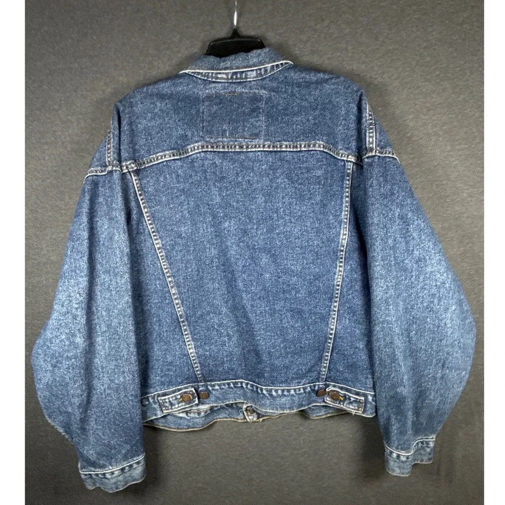 Vintage Levis Denim Trucker Jacket XL Blue Stonewash 90s Relaxed Fit minimalist